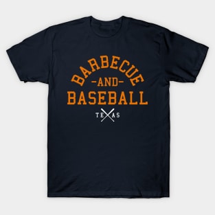 Houston Texas BBQ & Baseball Fan T-Shirt: Sport Your Love for the Game and Grilling in Bold Houston Style! T-Shirt